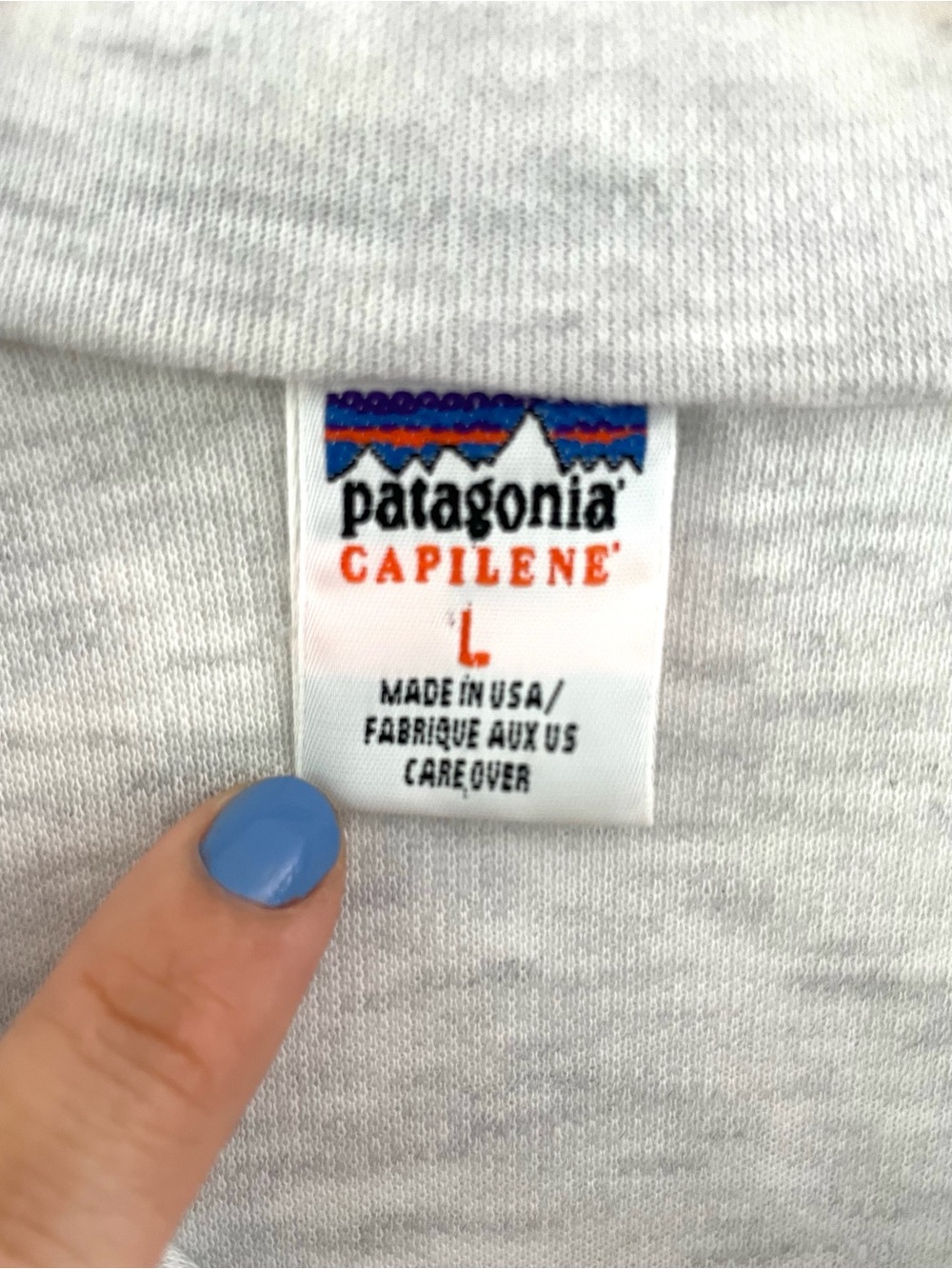 Vintage Patagonia Light Gray Long-Sleeve Half-Zip Pullover Baselayer Sz Large - Picture 6 of 8